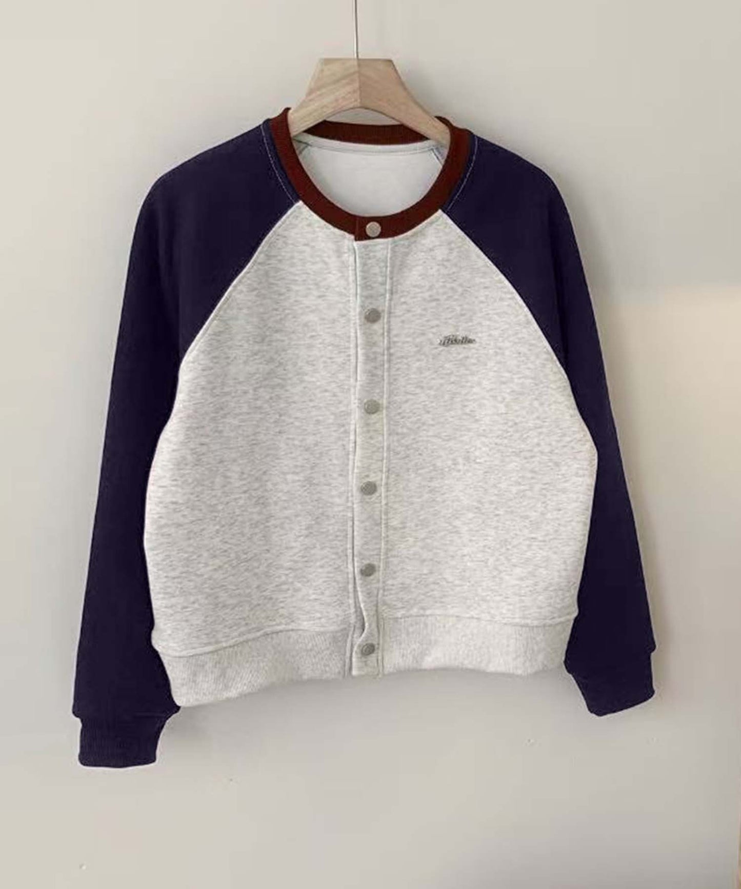 ラグランスリーブボタンカーディガン