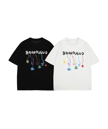 カラフルフラワーチャームTシャツ