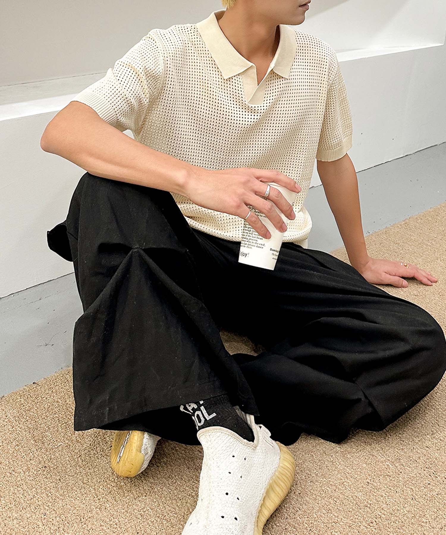 aimoha men Sheer Light Polo Top