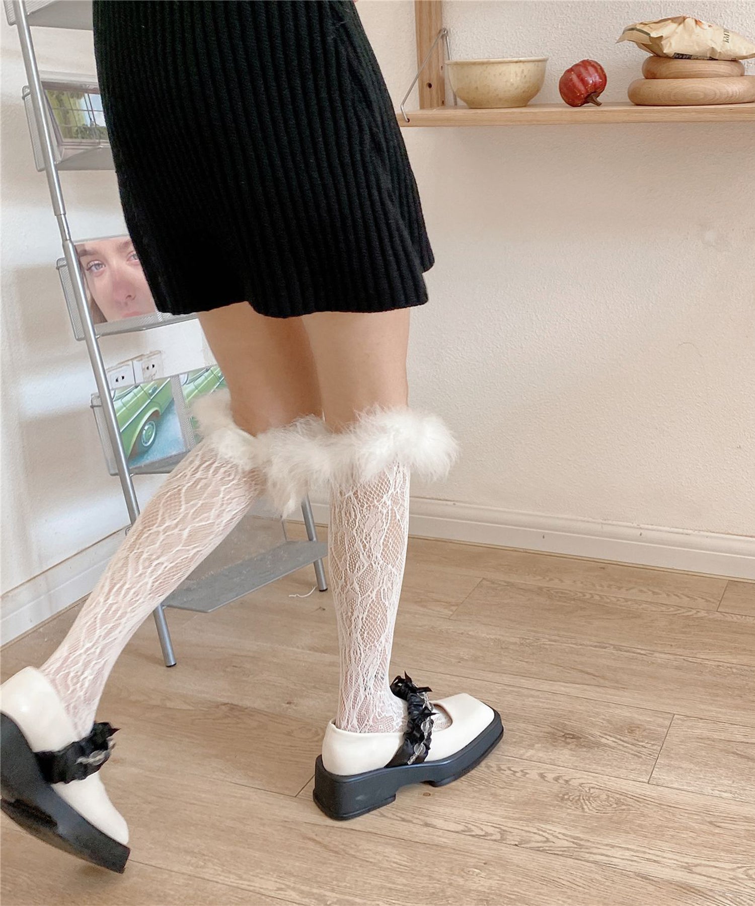 【Jasmine】フワフワレースハイソックス