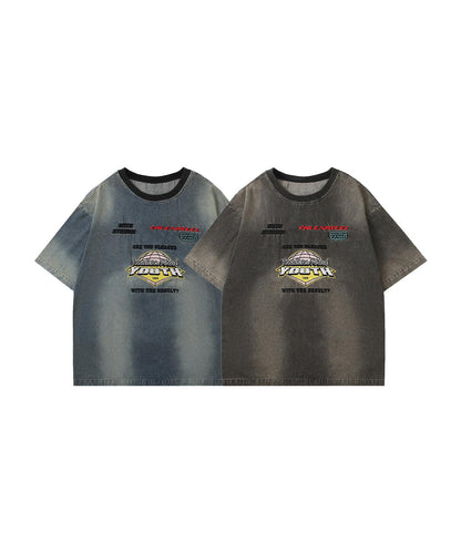 ヴィンテージウォッシュロゴTシャツ