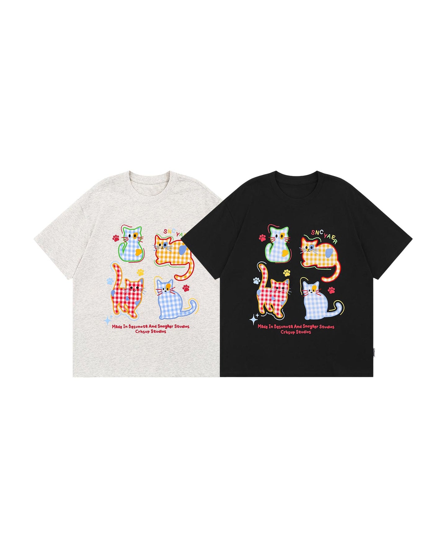 チェックキャットTシャツ