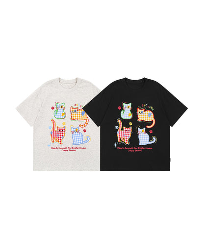 チェックキャットTシャツ
