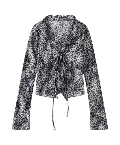 HOOK for girls　レオパード柄シアートップス