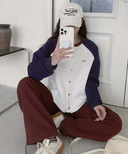 ラグランスリーブボタンカーディガン