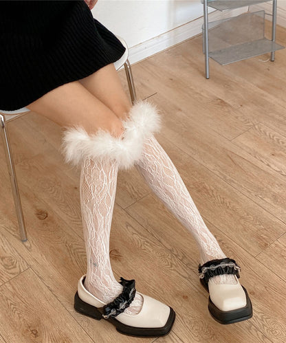 【Jasmine】フワフワレースハイソックス