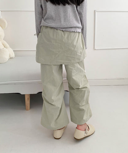 【aimoha-KIDS-】キッズ　ティアードフレア ワイドパンツ