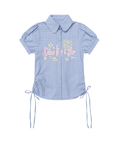 HOOK for girls　サイドシャーリングチェックシャツ