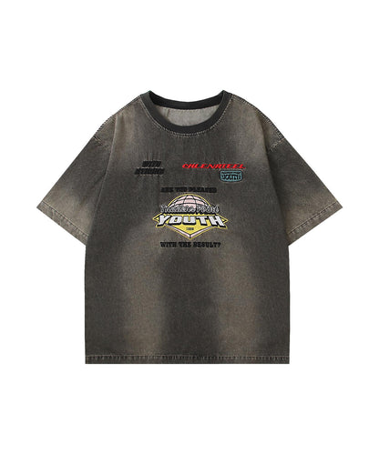 ヴィンテージウォッシュロゴTシャツ