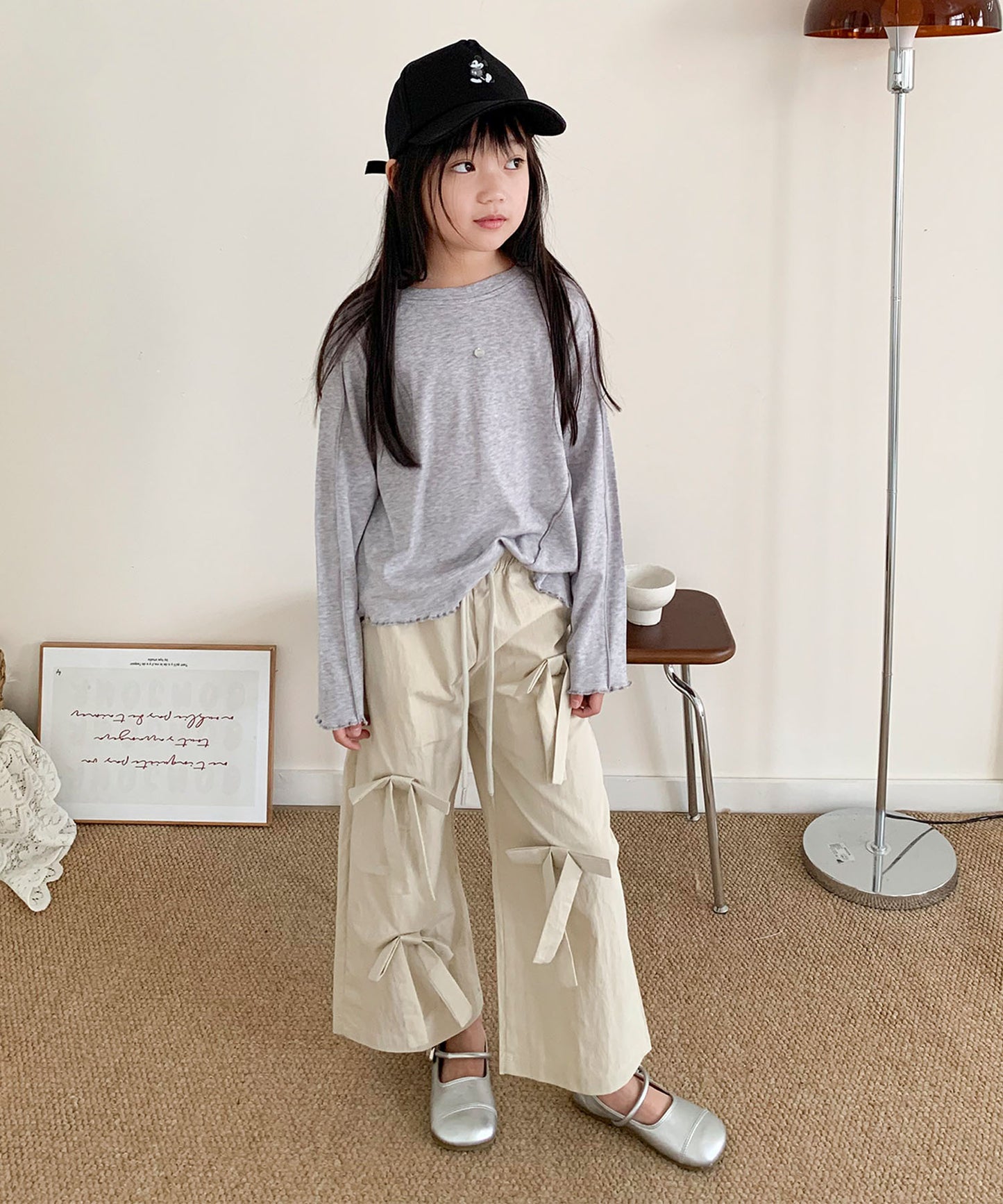 【aimoha-KIDS-】キッズ　アシメ切り替えカットソー