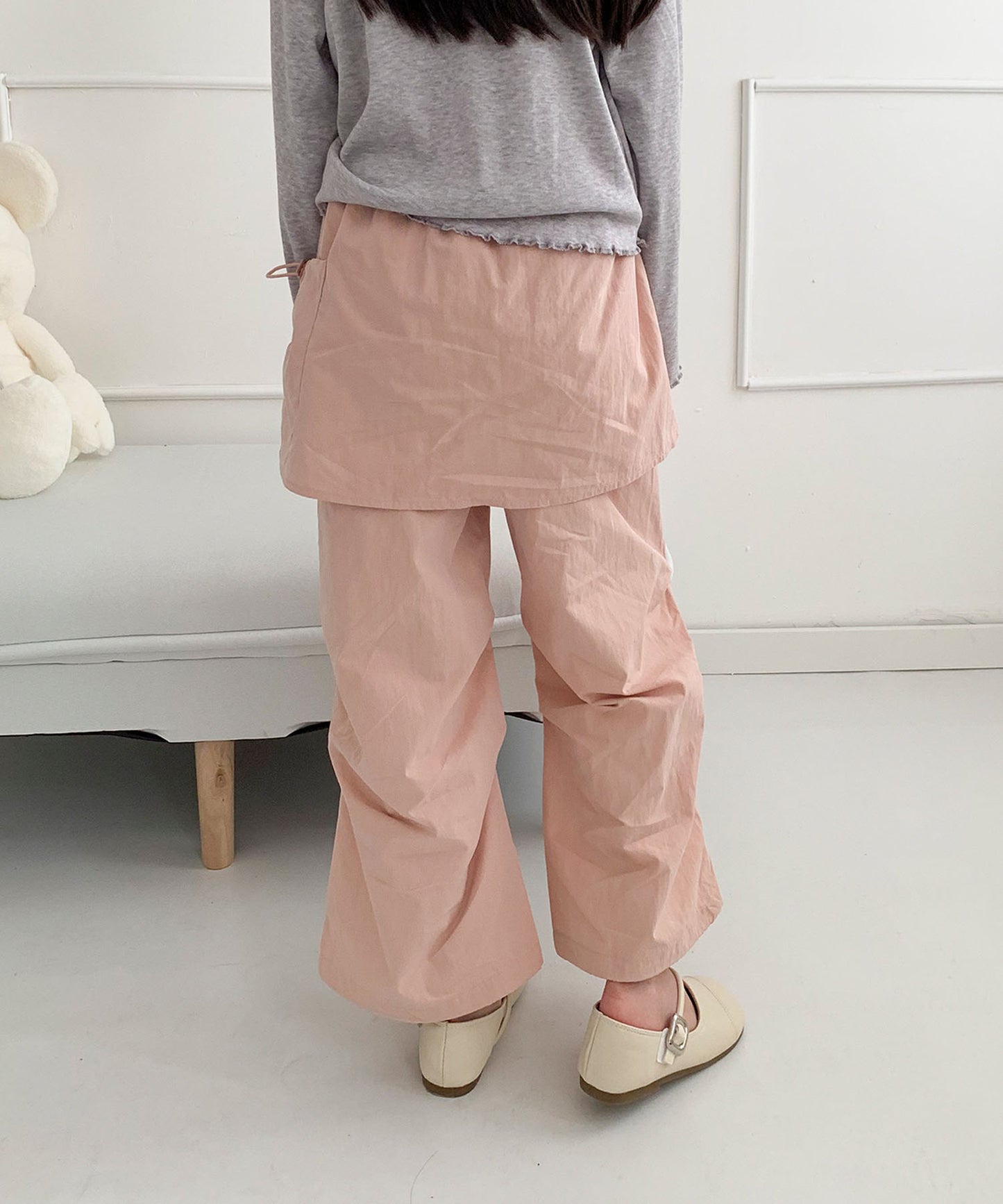 【aimoha-KIDS-】キッズ　ティアードフレア ワイドパンツ