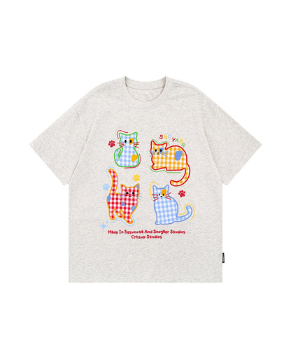 チェックキャットTシャツ