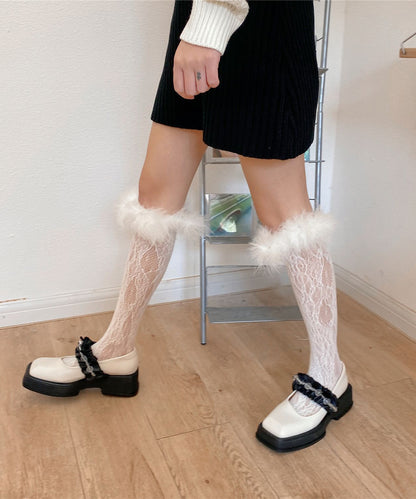 【Jasmine】フワフワレースハイソックス