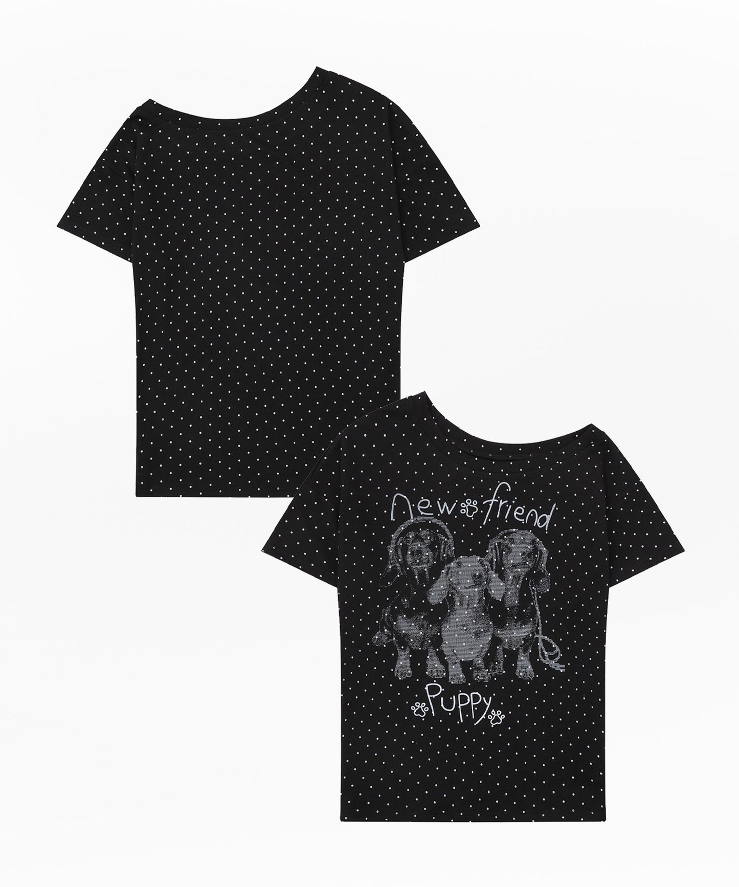 HOOK for girls ナロータイ付きワンショルダー半袖Tシャツ (SS)