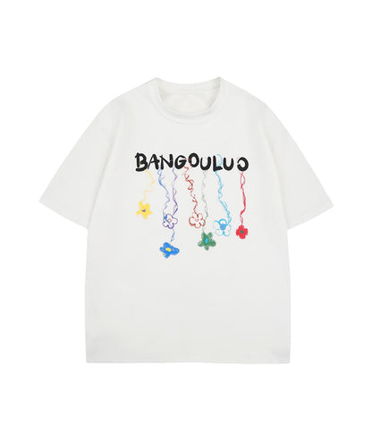 カラフルフラワーチャームTシャツ