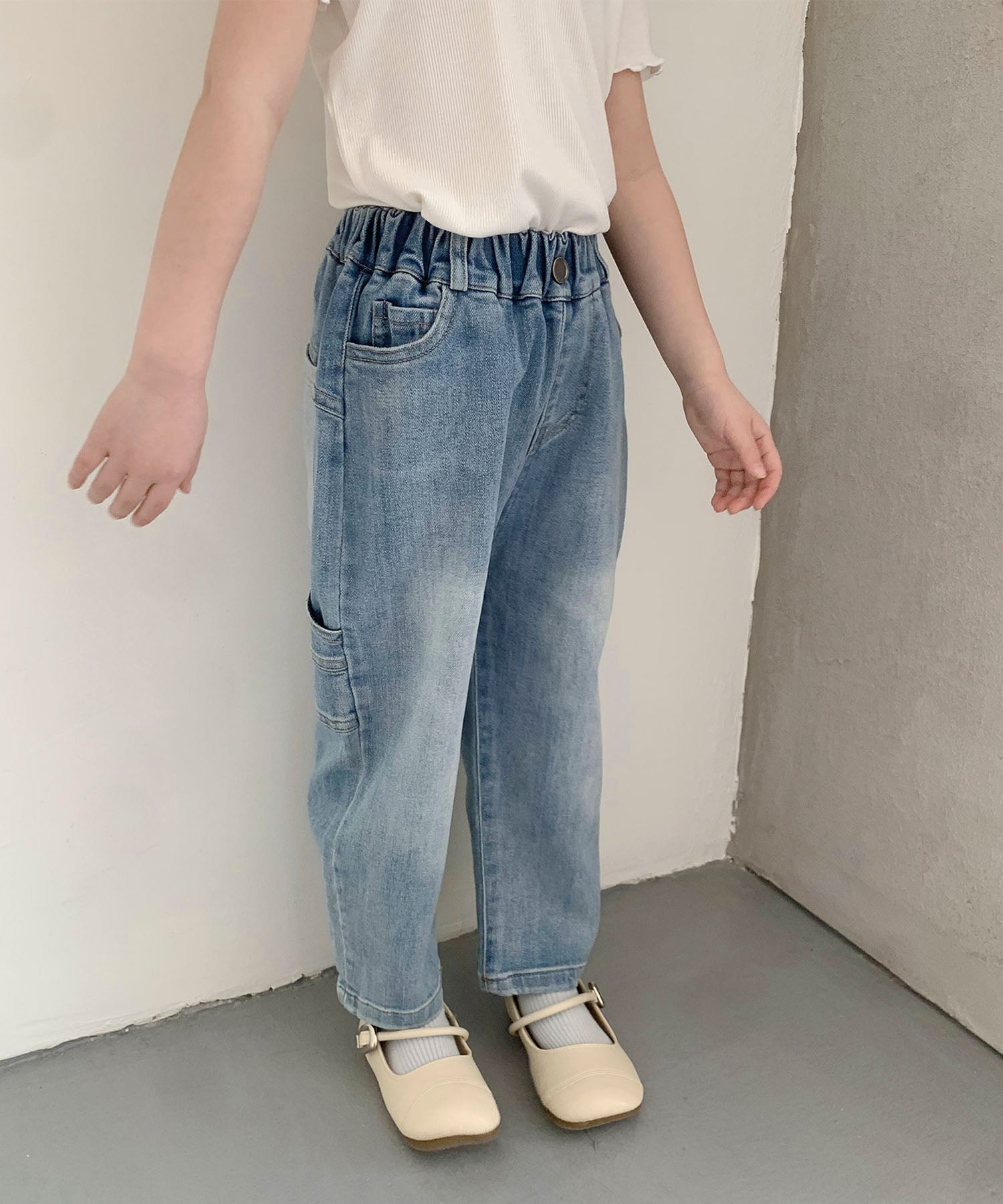 【aimoha-KIDS-】キッズ　バルーンデニムパンツ