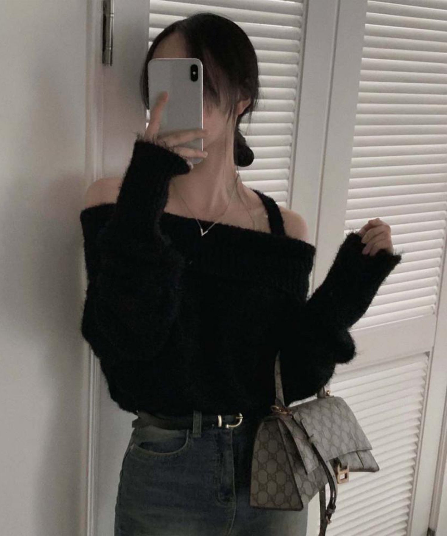 【Jasmine】オフショルダーニットプルオーバー