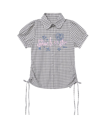 HOOK for girls　サイドシャーリングチェックシャツ