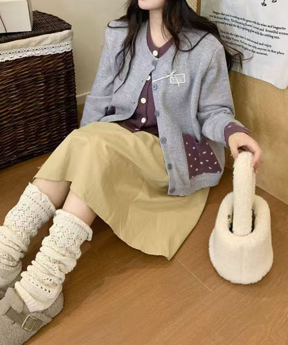 HOOK for girls　ドットポケット配色カーディガン