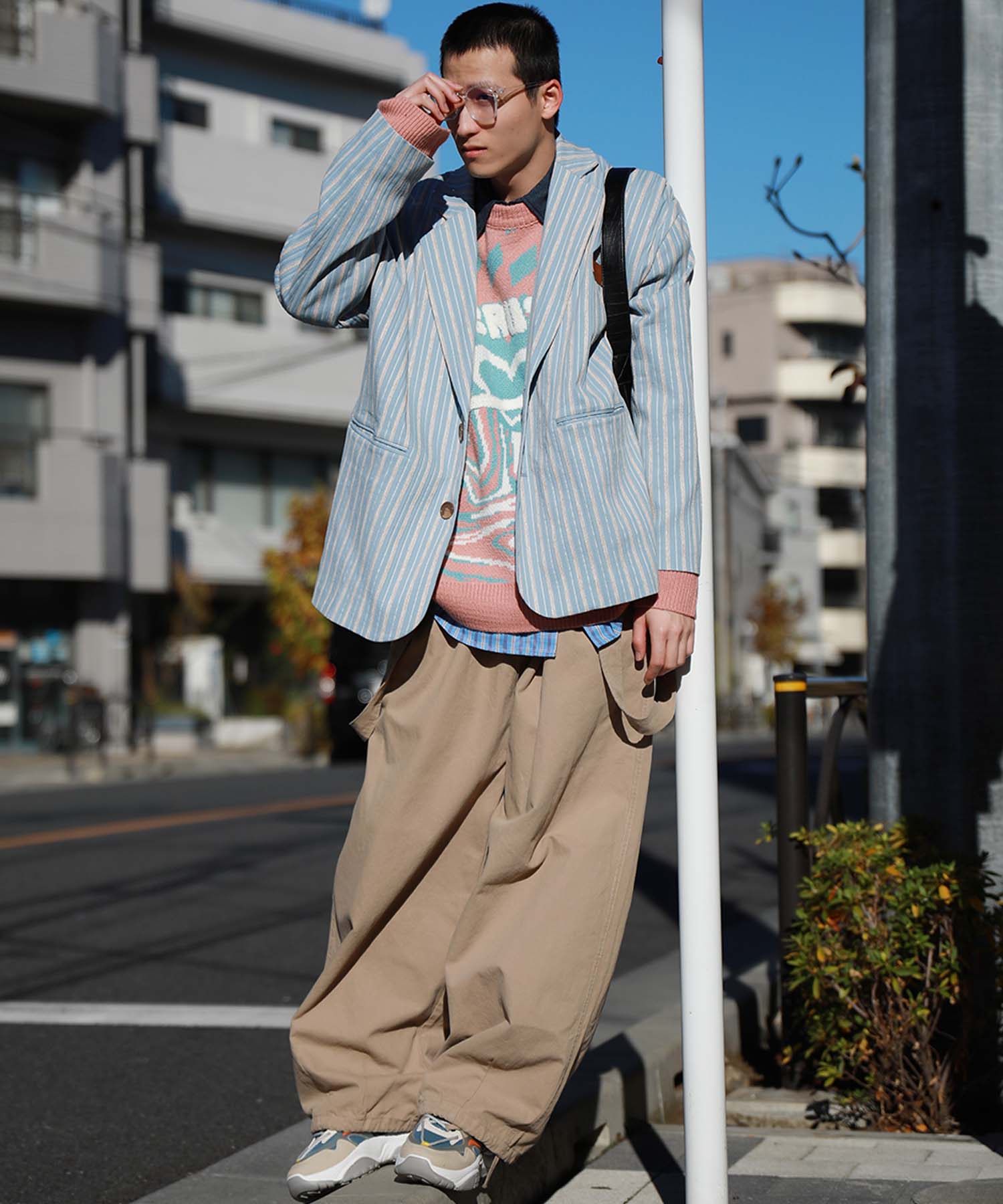 HOOK -original-　レトロ調ストライプ柄テーラードジャケット