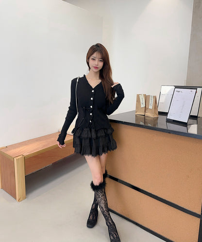 【Jasmine】フワフワレースハイソックス