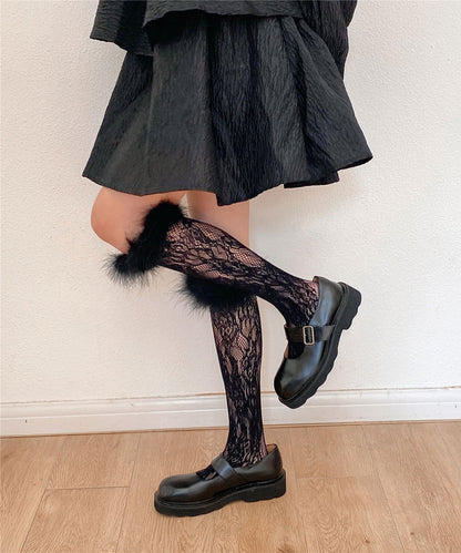 【Jasmine】フワフワレースハイソックス