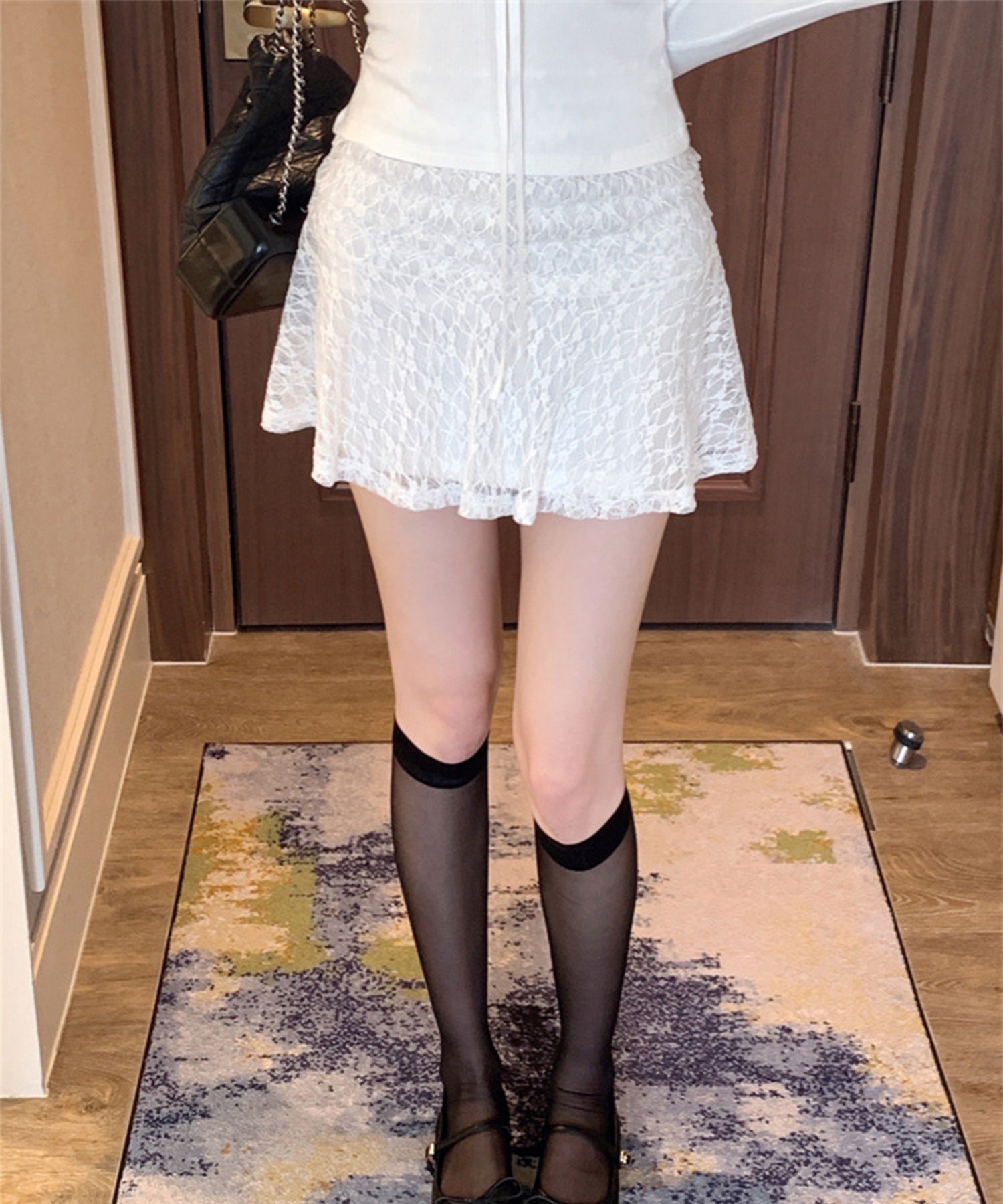 【Jasmine】レースドッキングスリムTシャツ