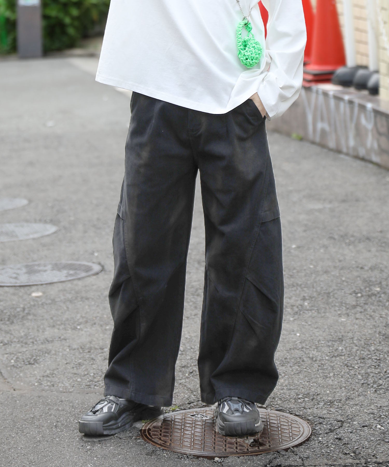 HOOK -select- Military Paint Volume Switching Curve Work Pants