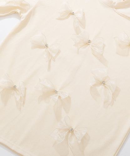 HOOK for girls　ワンショルダー半袖リボンTシャツ