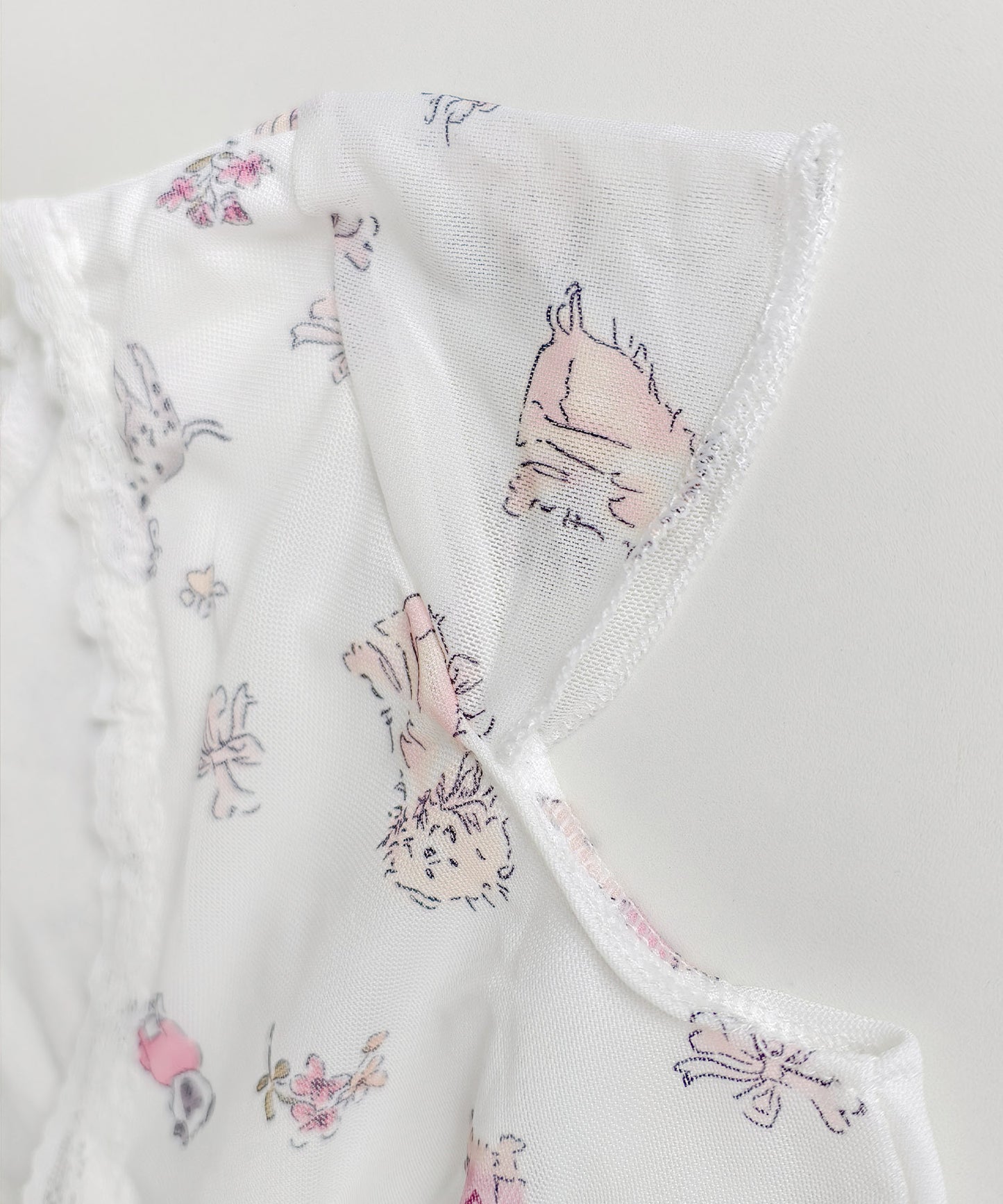 HOOK for girls　透かし編みレース切り替え半袖ニットTシャツ