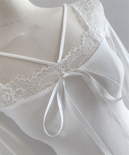 【Jasmine】レースドッキングスリムTシャツ