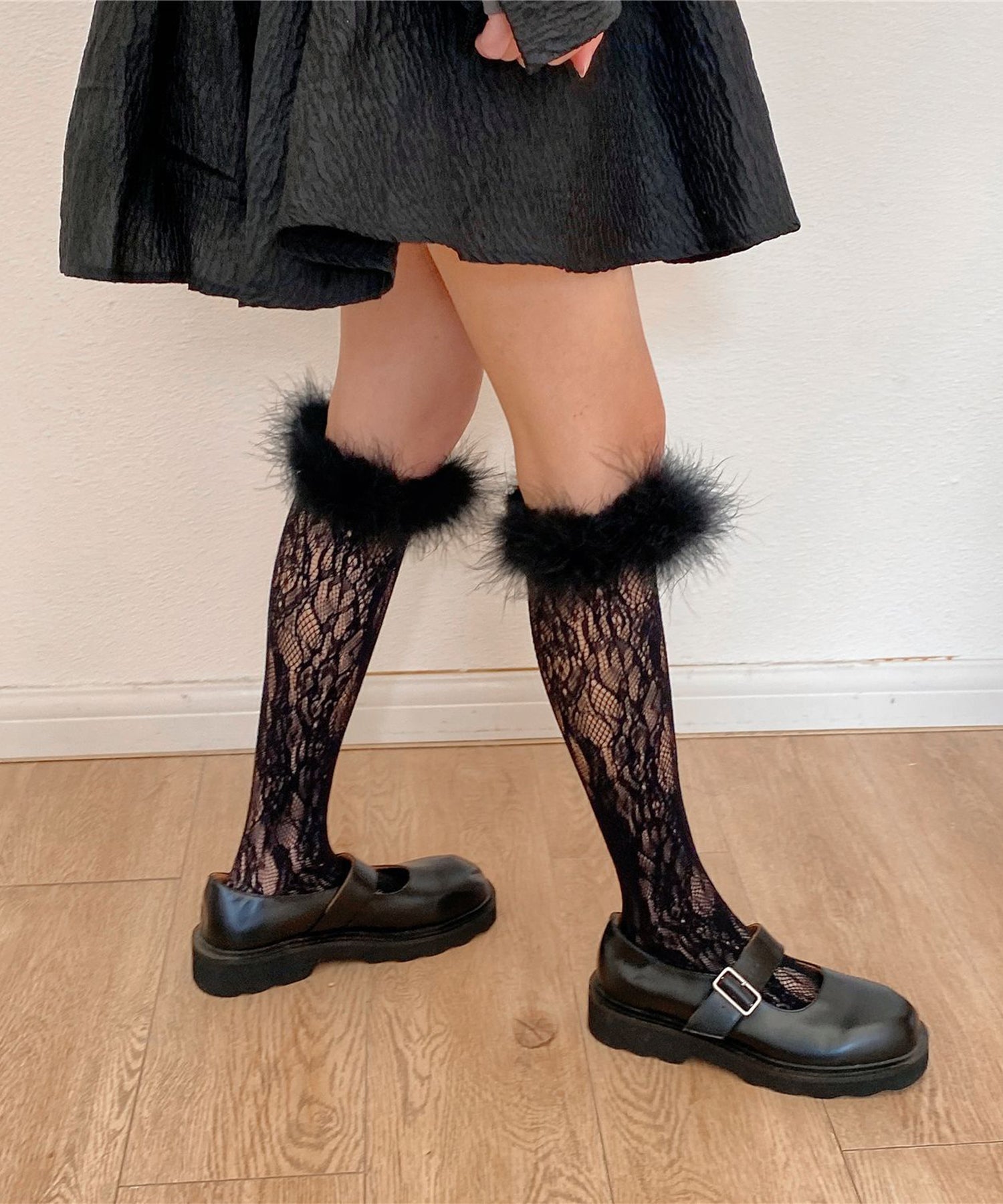 【Jasmine】フワフワレースハイソックス