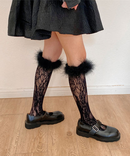 【Jasmine】フワフワレースハイソックス