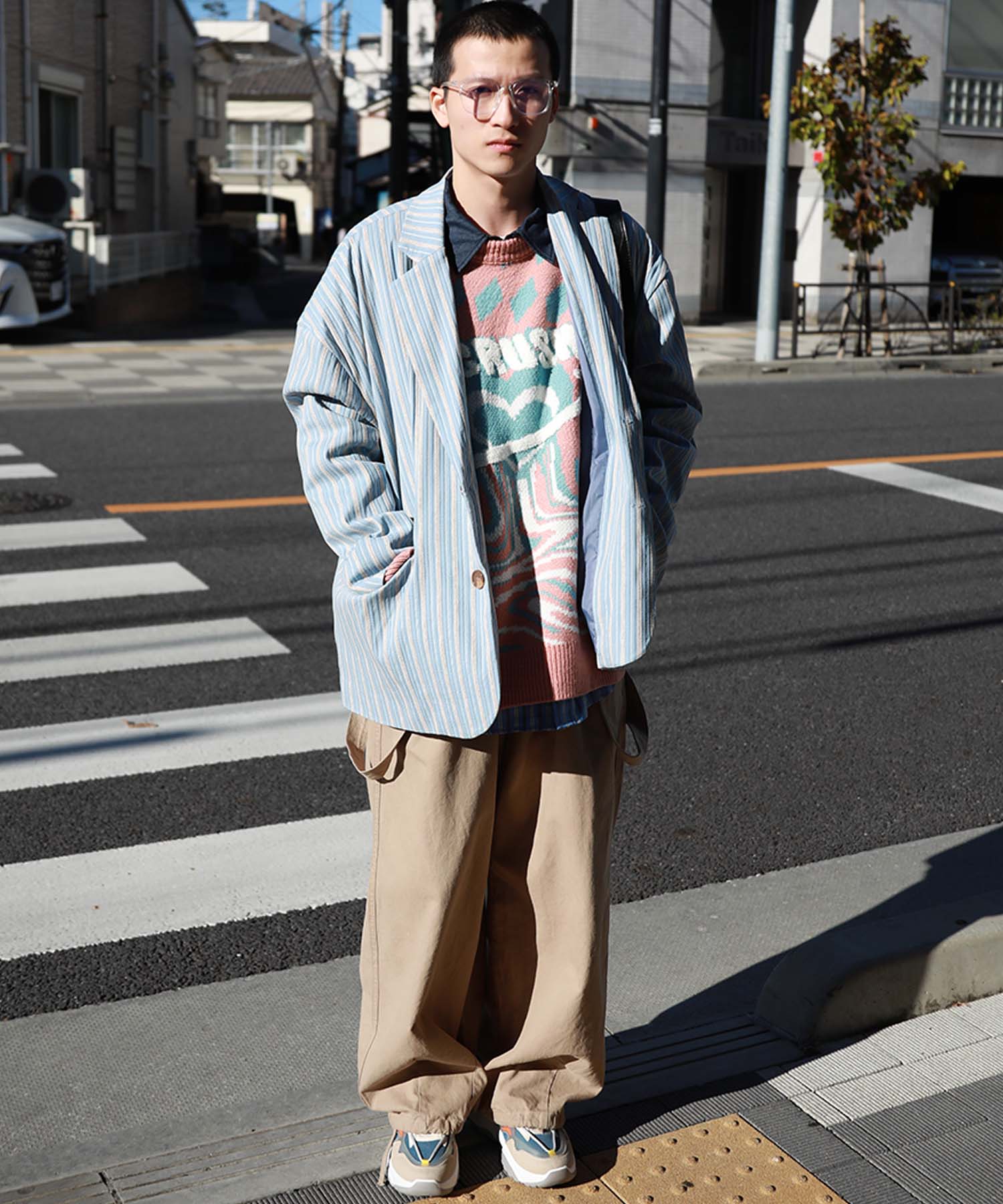 HOOK -original-　レトロ調ストライプ柄テーラードジャケット