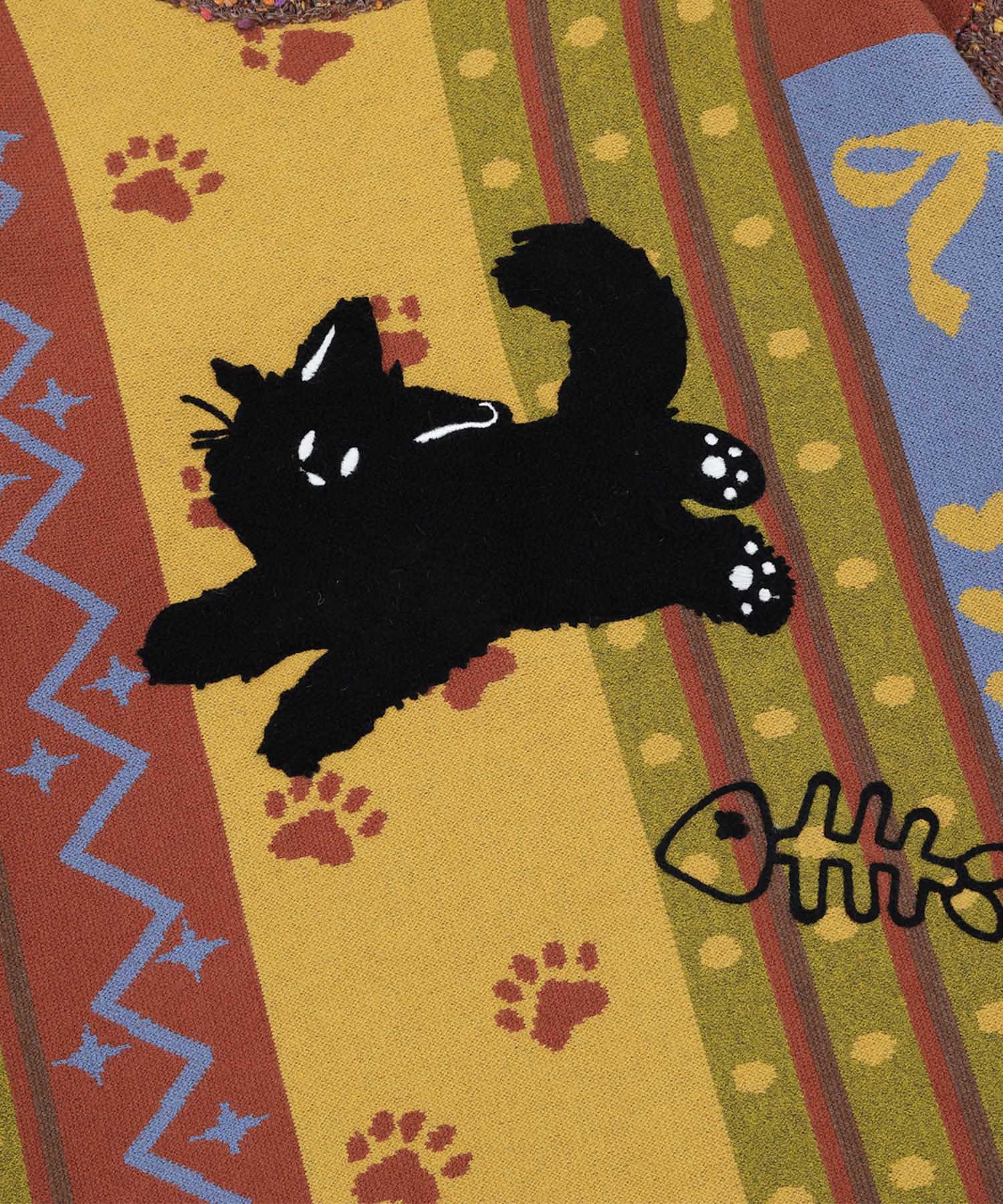 キャットジャカード ニットセーター