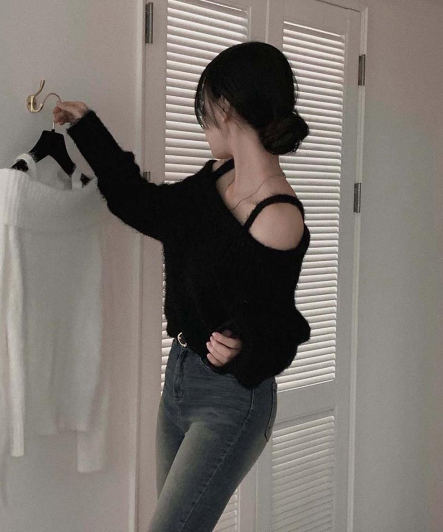 【Jasmine】オフショルダーニットプルオーバー