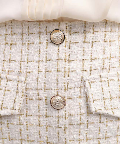 【Jasmine】ツイードフロントボタンミニスカート