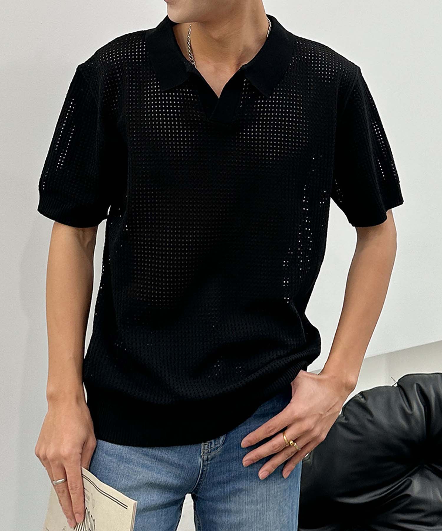 aimoha men Sheer Light Polo Top