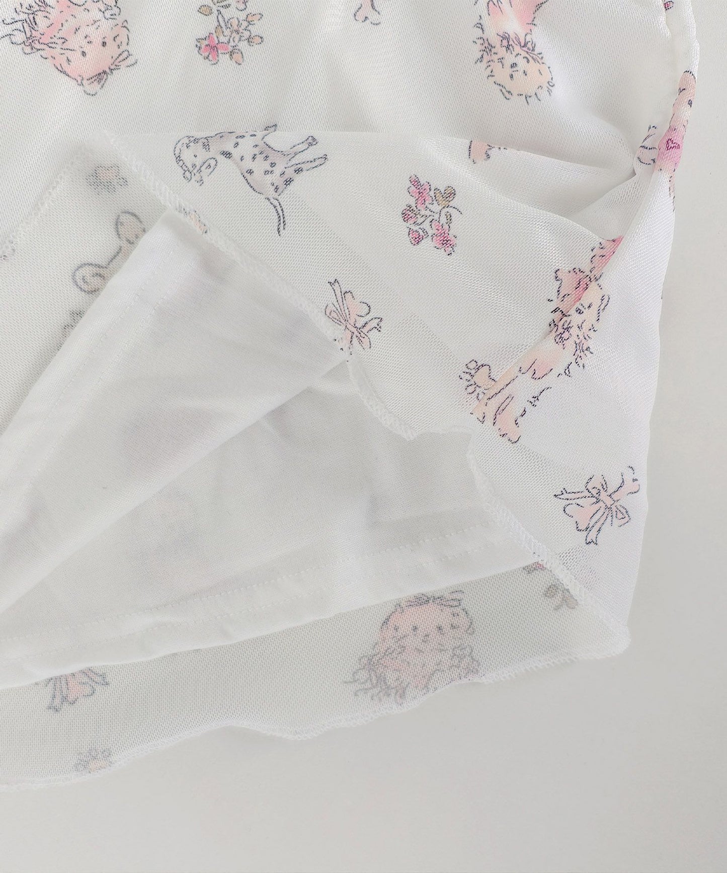 HOOK for girls　透かし編みレース切り替え半袖ニットTシャツ