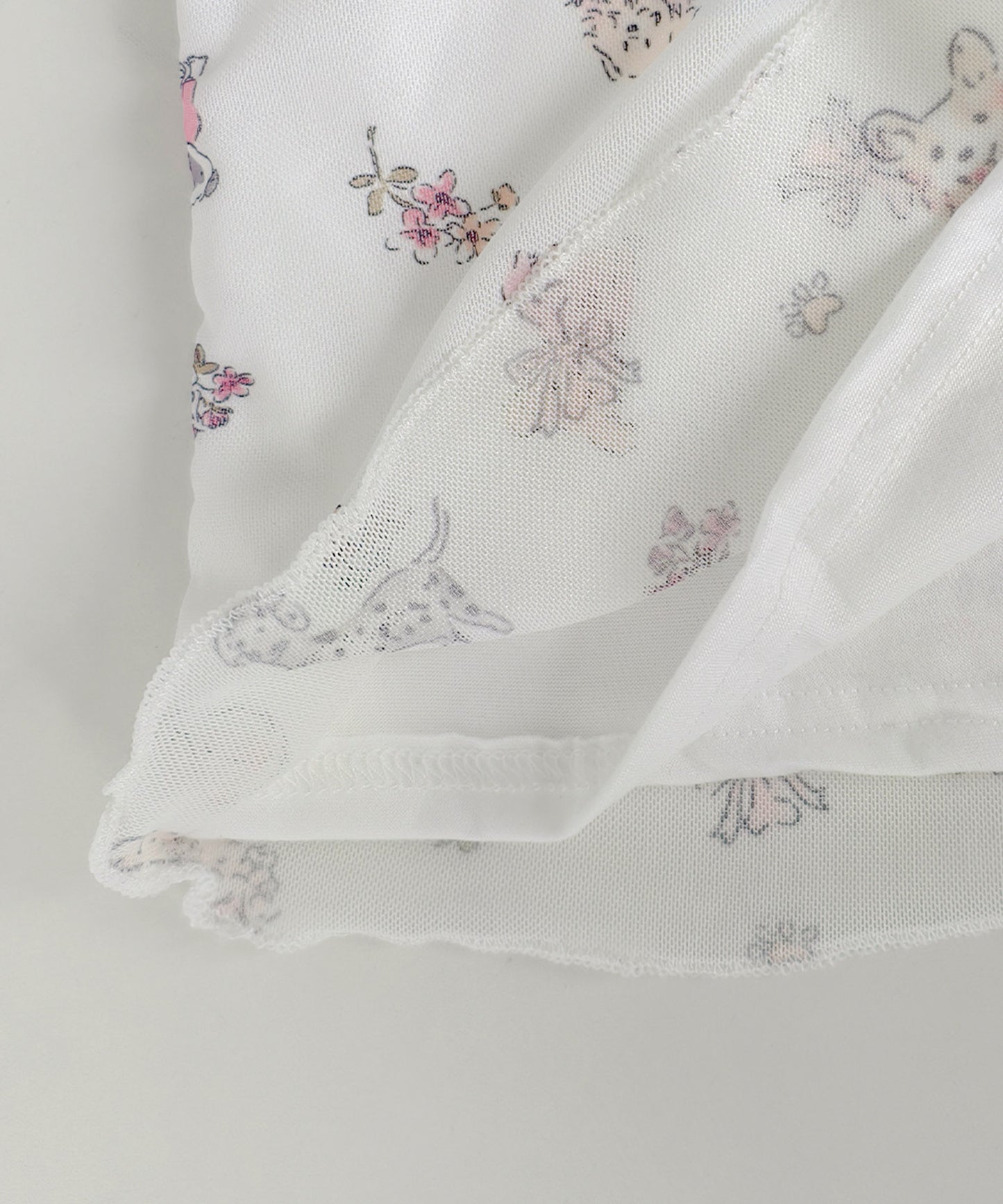 HOOK for girls　透かし編みレース切り替え半袖ニットTシャツ