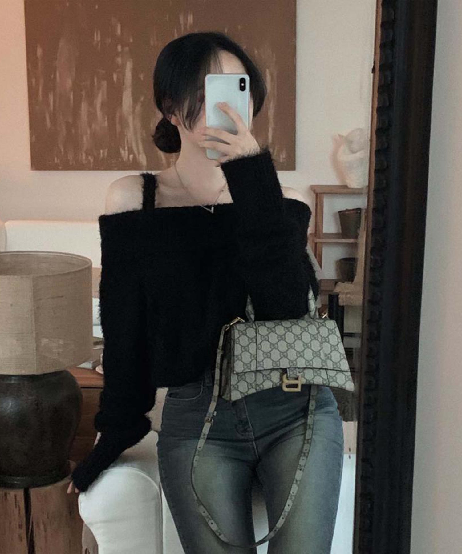 【Jasmine】オフショルダーニットプルオーバー