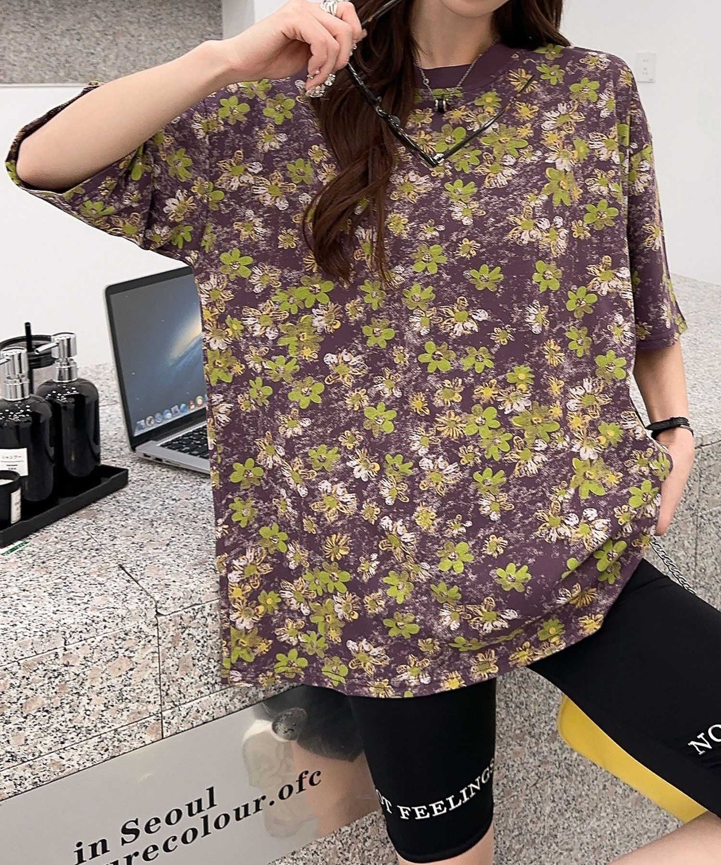 【HOOK】for girls デュアルムードプリントTシャツ