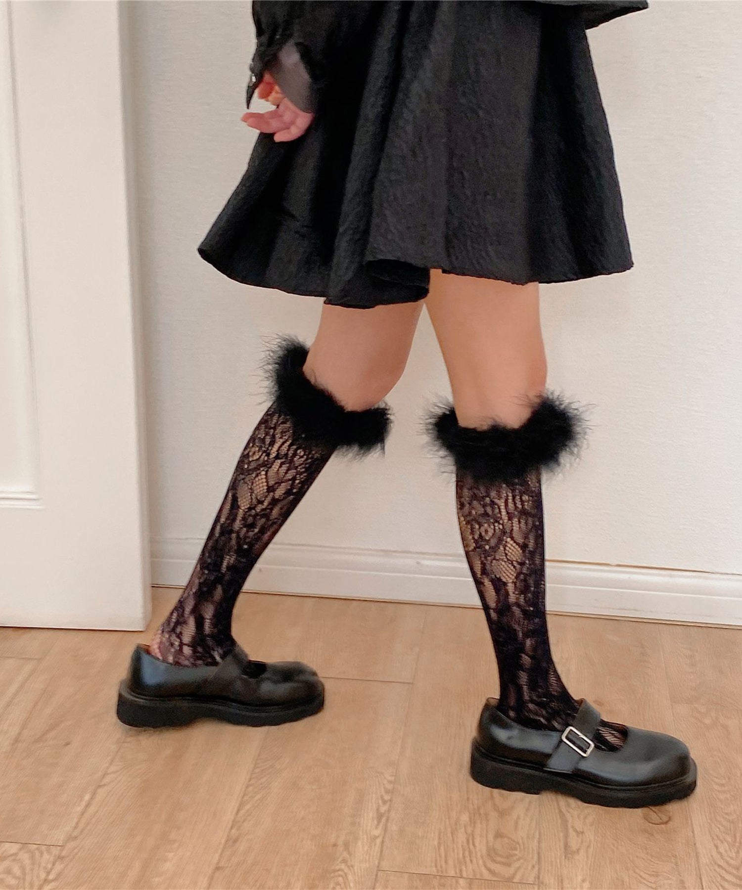 【Jasmine】フワフワレースハイソックス