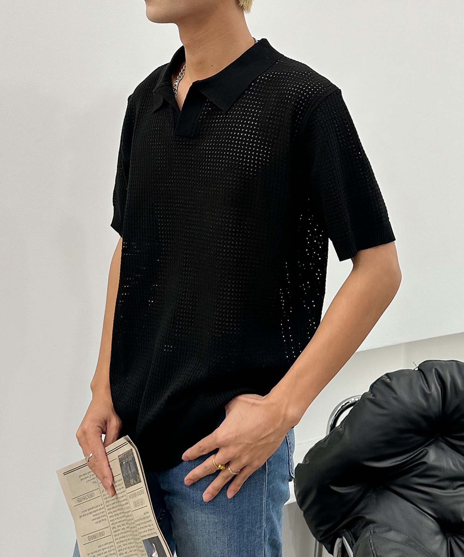 aimoha men Sheer Light Polo Top
