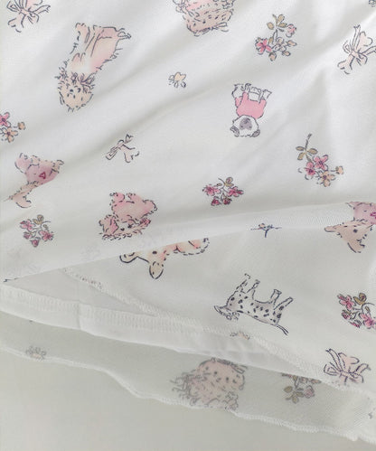 HOOK for girls　透かし編みレース切り替え半袖ニットTシャツ