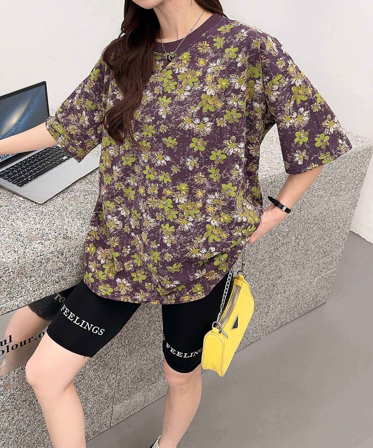 【HOOK】for girls デュアルムードプリントTシャツ