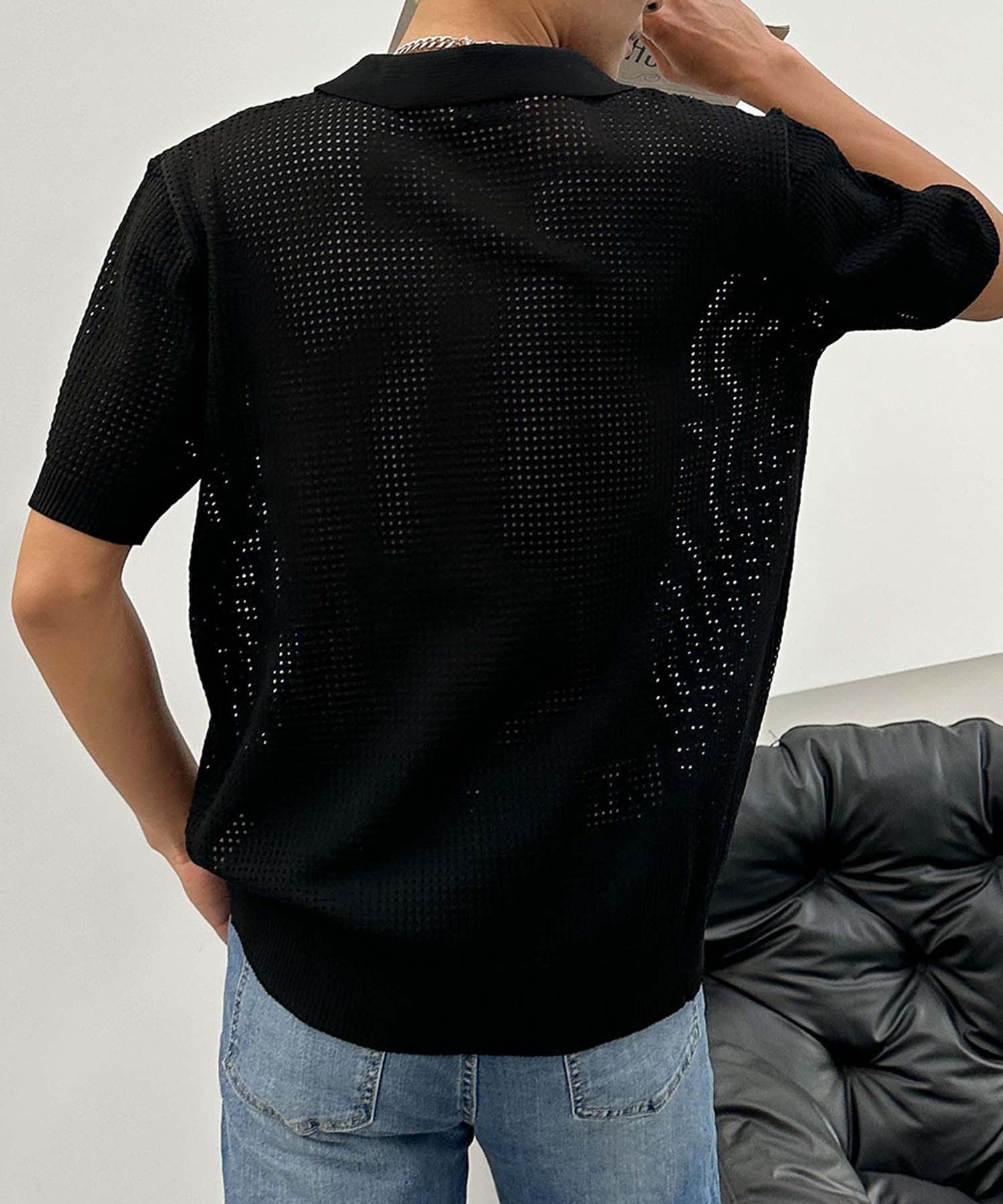 aimoha men Sheer Light Polo Top