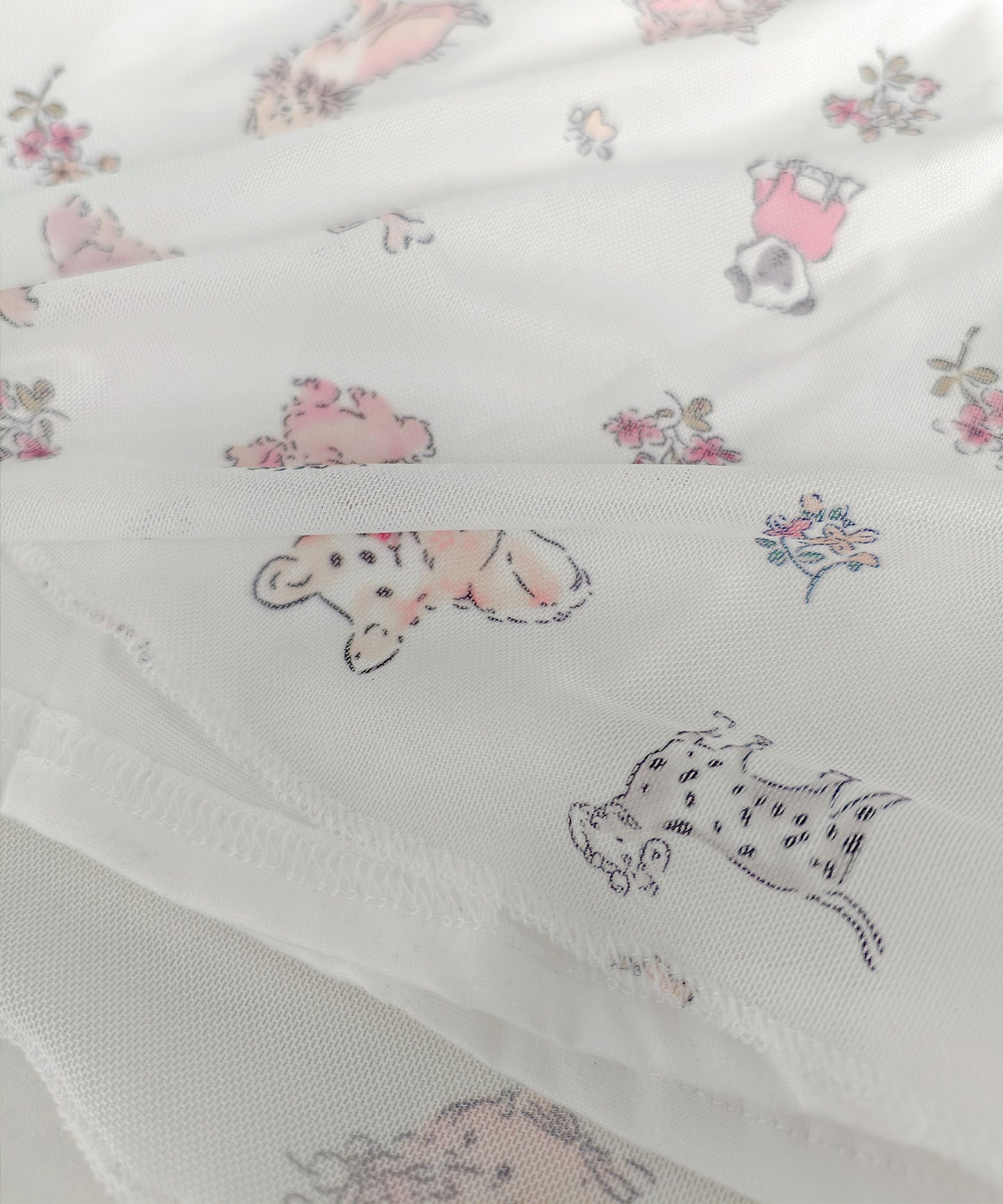HOOK for girls　透かし編みレース切り替え半袖ニットTシャツ