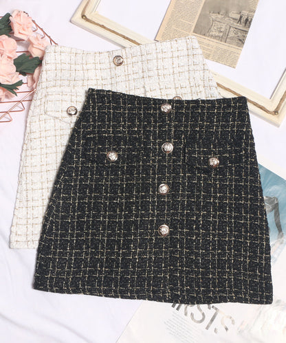 【Jasmine】ツイードフロントボタンミニスカート