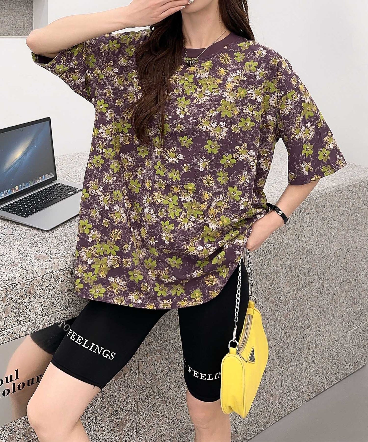 【HOOK】for girls デュアルムードプリントTシャツ
